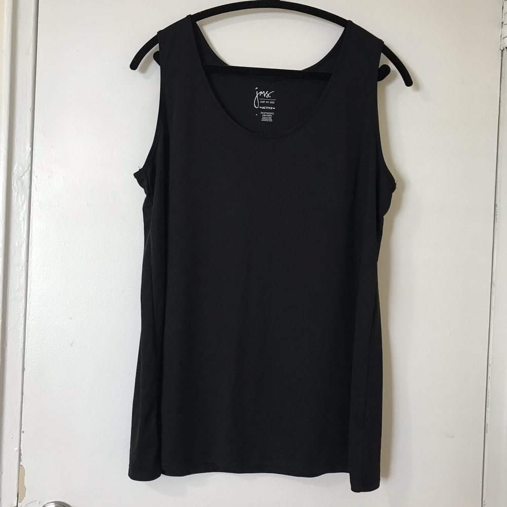 Jms, Just My Size - Active Sleeveless Black Top for Women. Size: 2X.